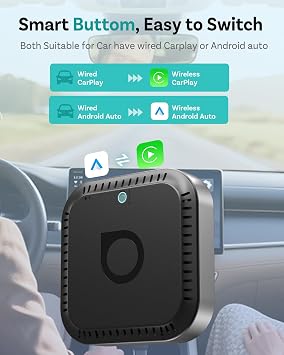 Ottocast E2 OttoAibox 2026 Car Streaming Box, Android 13 Smart AI Box with Netflix/YouTube, Wireless CarPlay Adapter, Car Video Player with Split-Screen