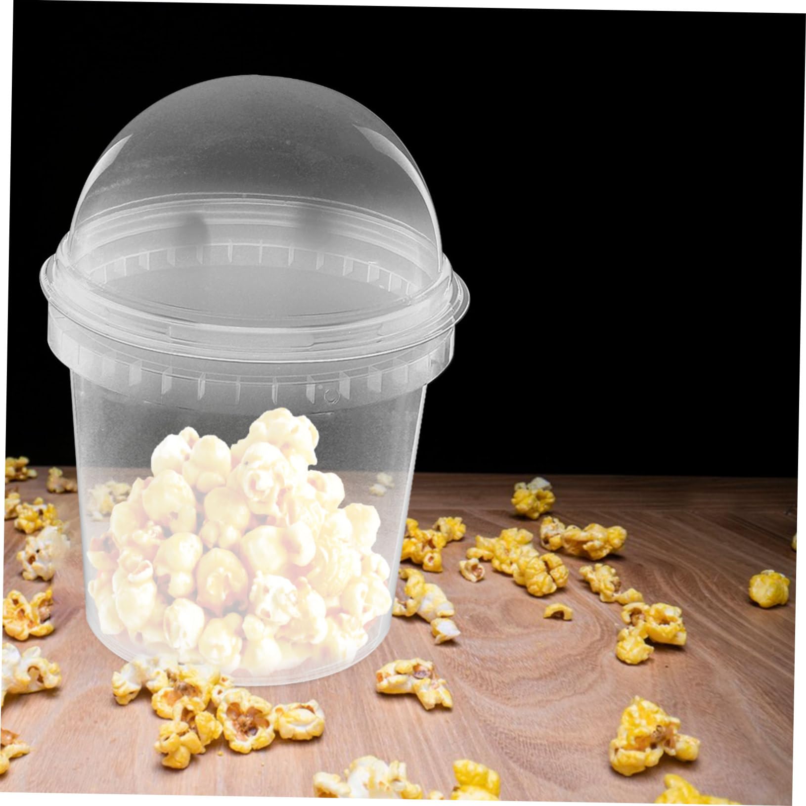 SOLUSTRE 6-piece Popcorn Bowl Large Snack Bucket Lid for Candy Chips Fruit Yogurt