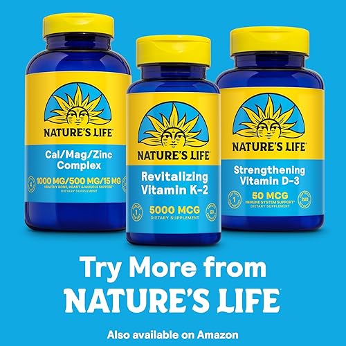 Miniatura 6 de Natures Life Vitamina K2 5000 mcg  Fórmula MK4 de alta potencia que ayuda a apoyar la salud ósea y cardiovascular  Sin OMG  60 tabletas vegetarianas