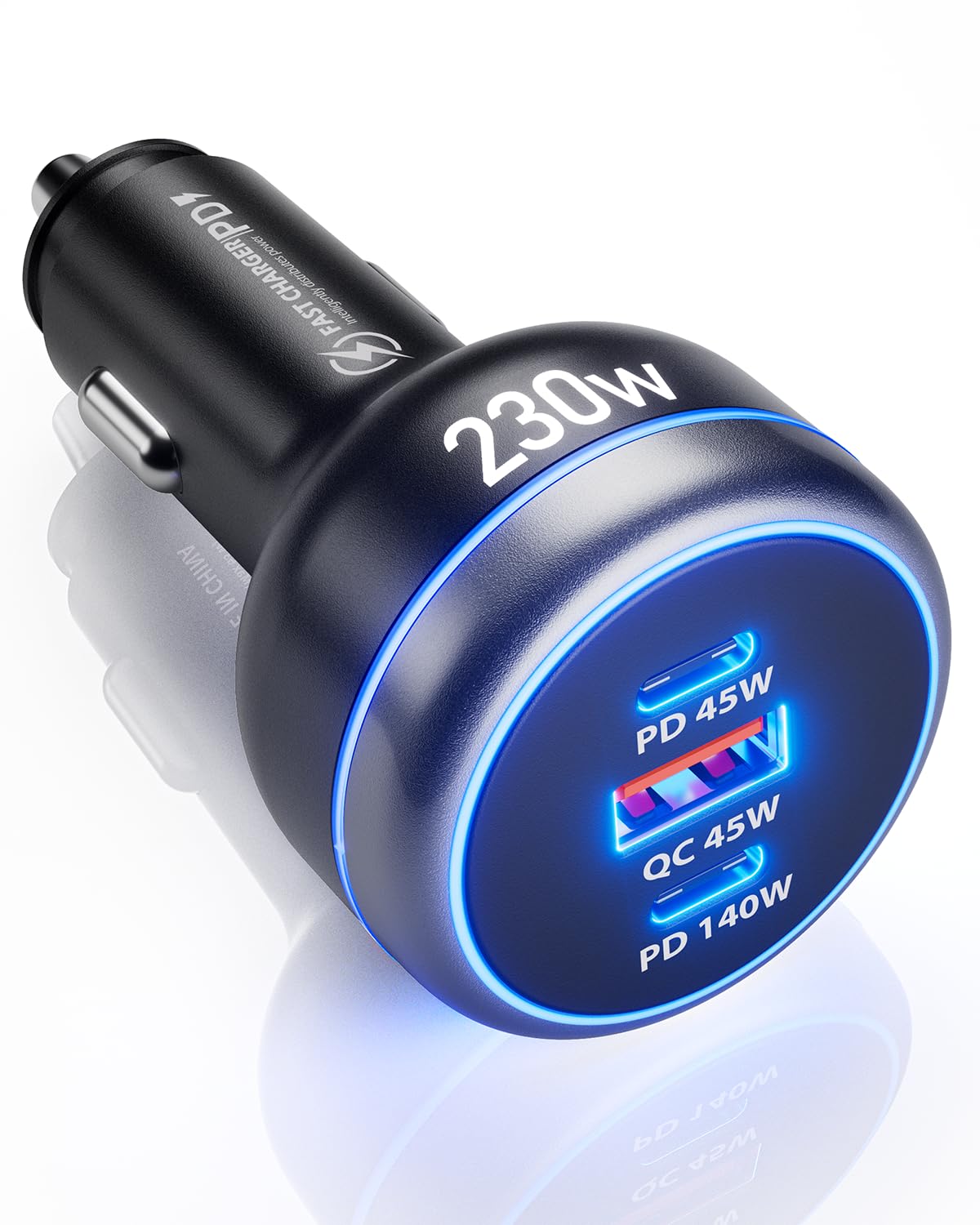 SUNDAREE 230W USB C Fast Car Charger, 3-Ports Mutiple Car Charger Adapter, Fast Charging PD140W/PPS63W/QC45W Compatible with iPhone16/15Pro/MacBook/iPad/Laptop/SamsungS24,Cigarette Lighter USB Charger