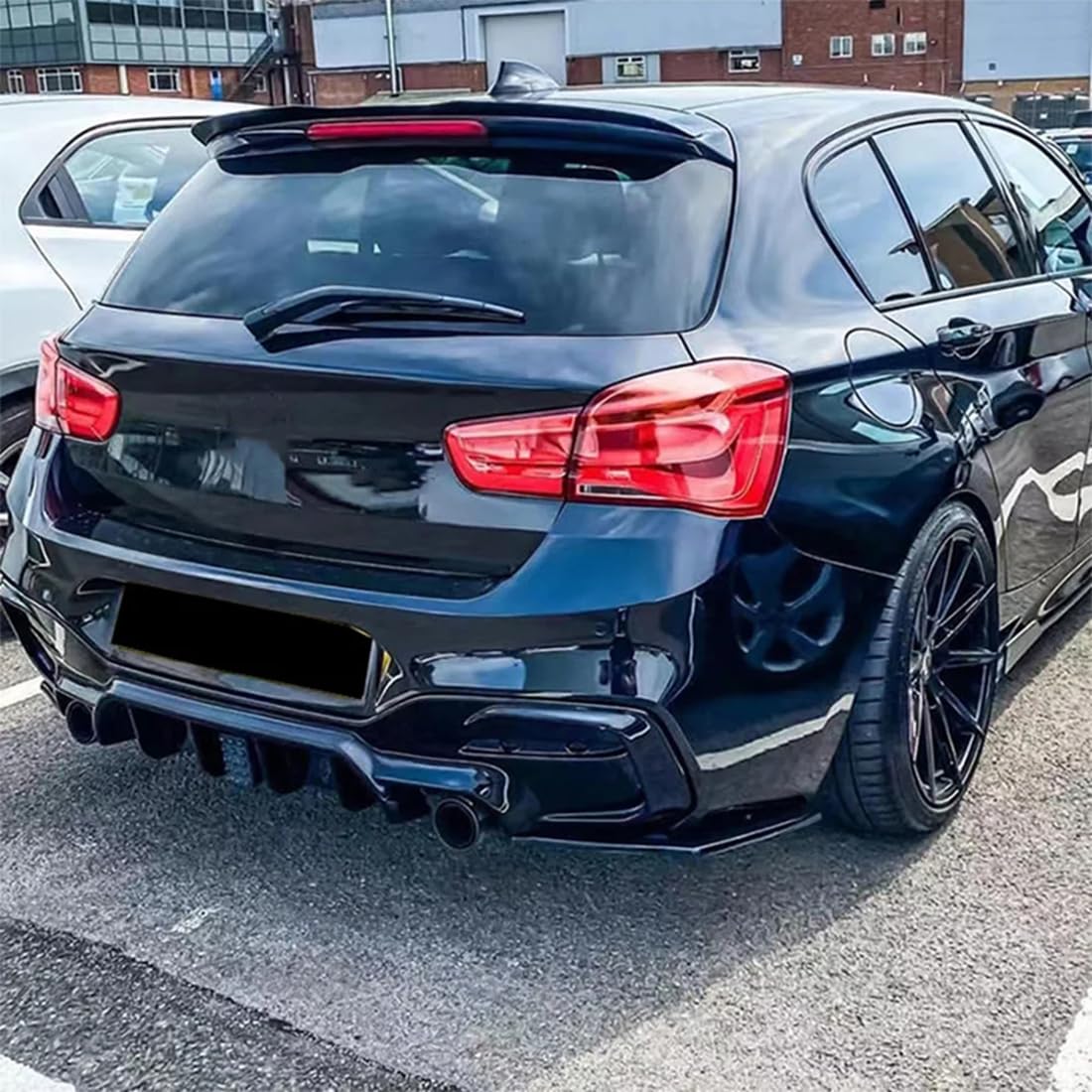 Spoiler Posteriore per Tetto Auto per BMW 1 Series F20 F21 2012-2020, Spoiler per Berlina/bagagliaio in ABS, Nero Lucido/aspetto Fibra di Carbonio,Glossy Black