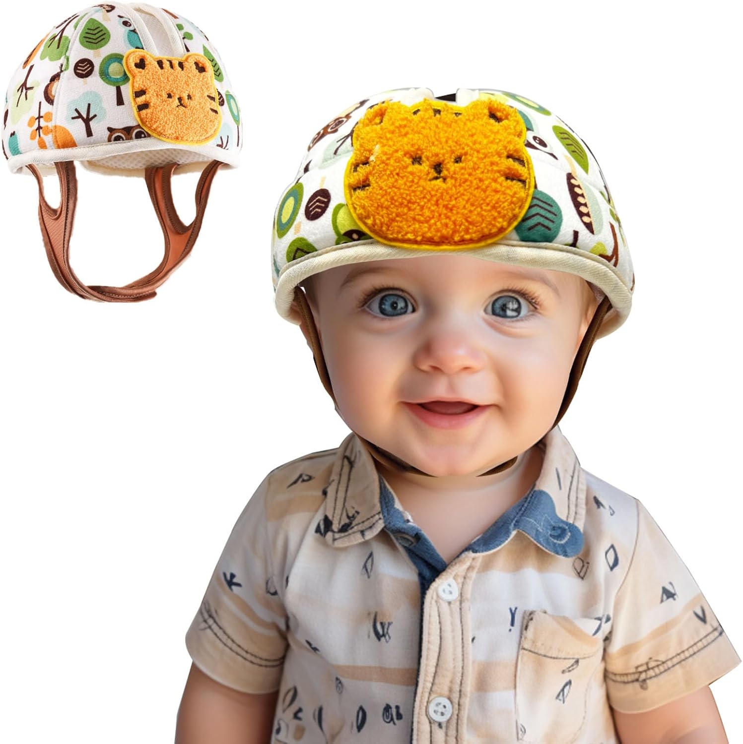 Baby Helmet for Crawing Walking,Soft Infant Safety Helmet,Baby Helmet 1-2 Years for Anti-Fall Head Protector,Adjustable, Breathable