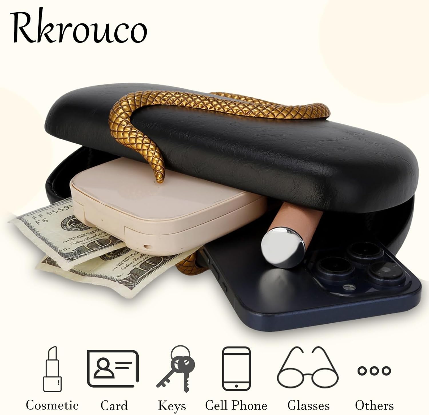 Clutch Purse for Women Evening Handbags Ladies Vintage Womens Crossbody Shoulder Bags PU Clutches with Detachable Chains - Image 5