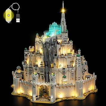 LocoLee Light kit Compatible with Lego Minas Tirith 11377- Not Actual Model Only Lights, LED Lighting Accessories for LEGO White City Middle Earth Castle for Display Collectors Standard Version