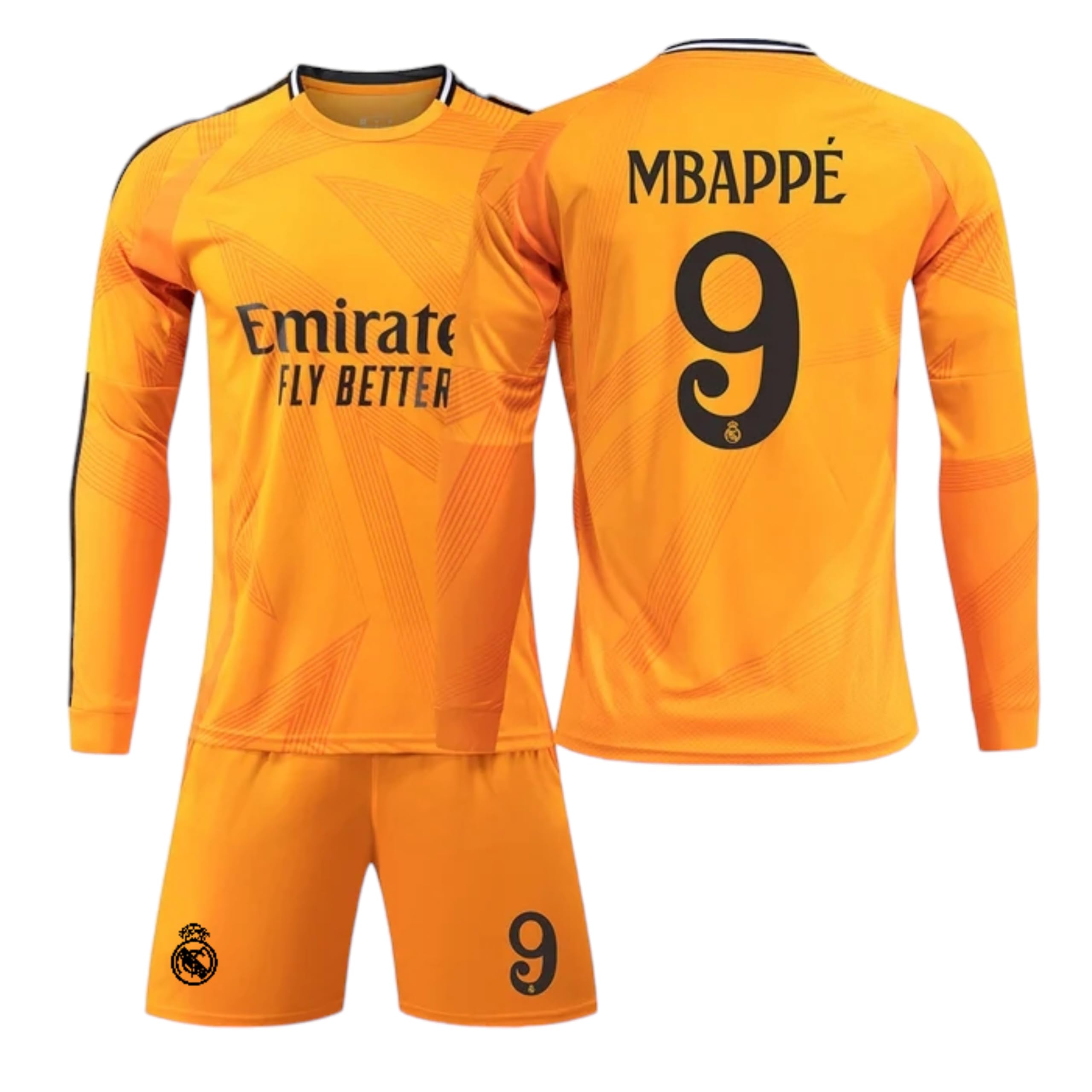 Sponsored Ad – SF 24/25 Madrid Home Long Sleeve MBAPPE #9 Football Jersey Fans Football Kit Madrid Full Sleeve kylian Mbappe away kit with Shorts/Kids Youth Size.