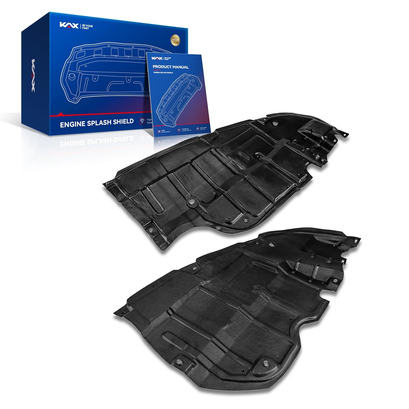 KAX 2Pcs Engine Splash Shield fit for 2007-2012 Lexus ES350
