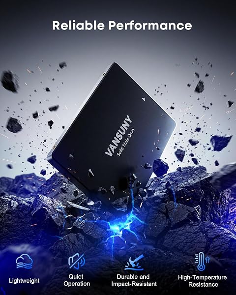 Vansuny Intern SSD 256GB 2.5 Zoll SATA III 6 Gb/s SSD intern 256GB 3D TLC NAND-Technologie zum Aufrüsten von PC/Laptop Speicher und Speicher für IT-Profis/Ersteller/Unternehmen - 3