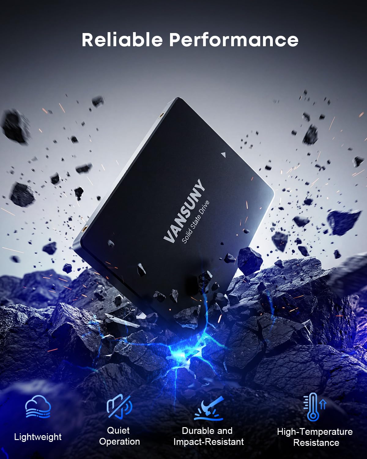 Vansuny Disco Duro ssd 128 GB SSD SATA 2.5 SATA III 6 GB/s SSD Interno 128 GB 3D TLC NAND tecnología para actualización de PC o portátil Memoria y Memoria para Profesionales de TI/Creadores/Empresas