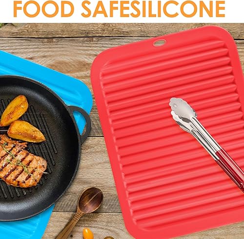 Miniatura 4 de Paquete de 5 salvamanteles de silicona para platos calientes, salvamanteles de silicona para ollas y sartenes calientes, almohadilla caliente de