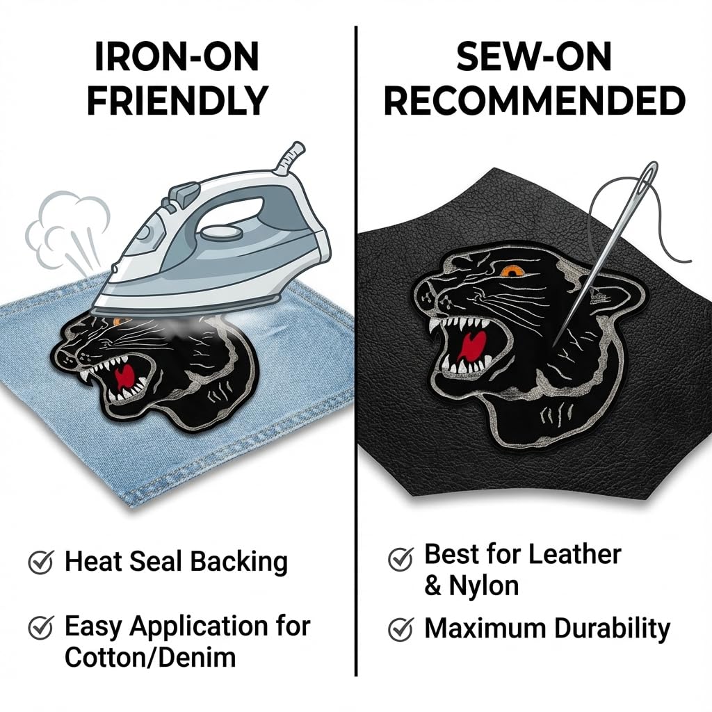 Iron On Patches. Panther In Pink Iron On Patches. Extra Large 11.5 Cm X - Foto 9