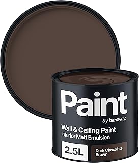 Hemway Dark Chocolate Brown Interior Paint - 2.5 Liter (84.5 Fl Oz) - Ac...