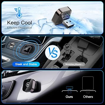(2026 Upgraded) 2 in 1 Wireless CarPlay Adapter for Apple iPhone&Android