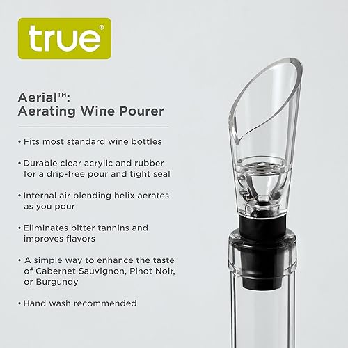 Miniatura 2 de True Boquilla para aireador de vino aéreo, vertederos de aireación para botellas de vino, transparente