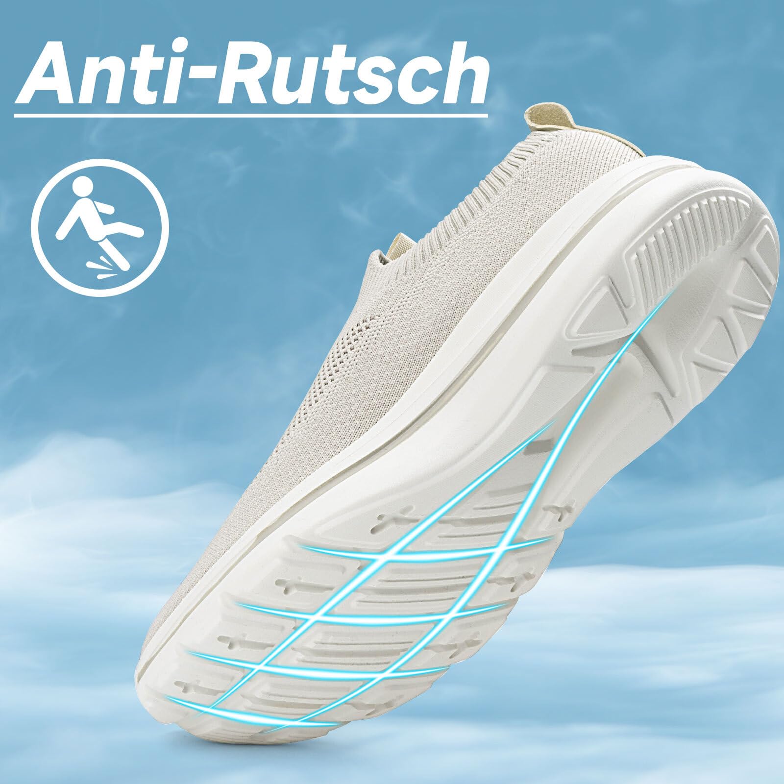 ODCKOI Zapatillas Slip-On Hombre Deportivas Zapatos sin Cordones Ligeras y Transpirables Calzado para Running Fitness Atlético