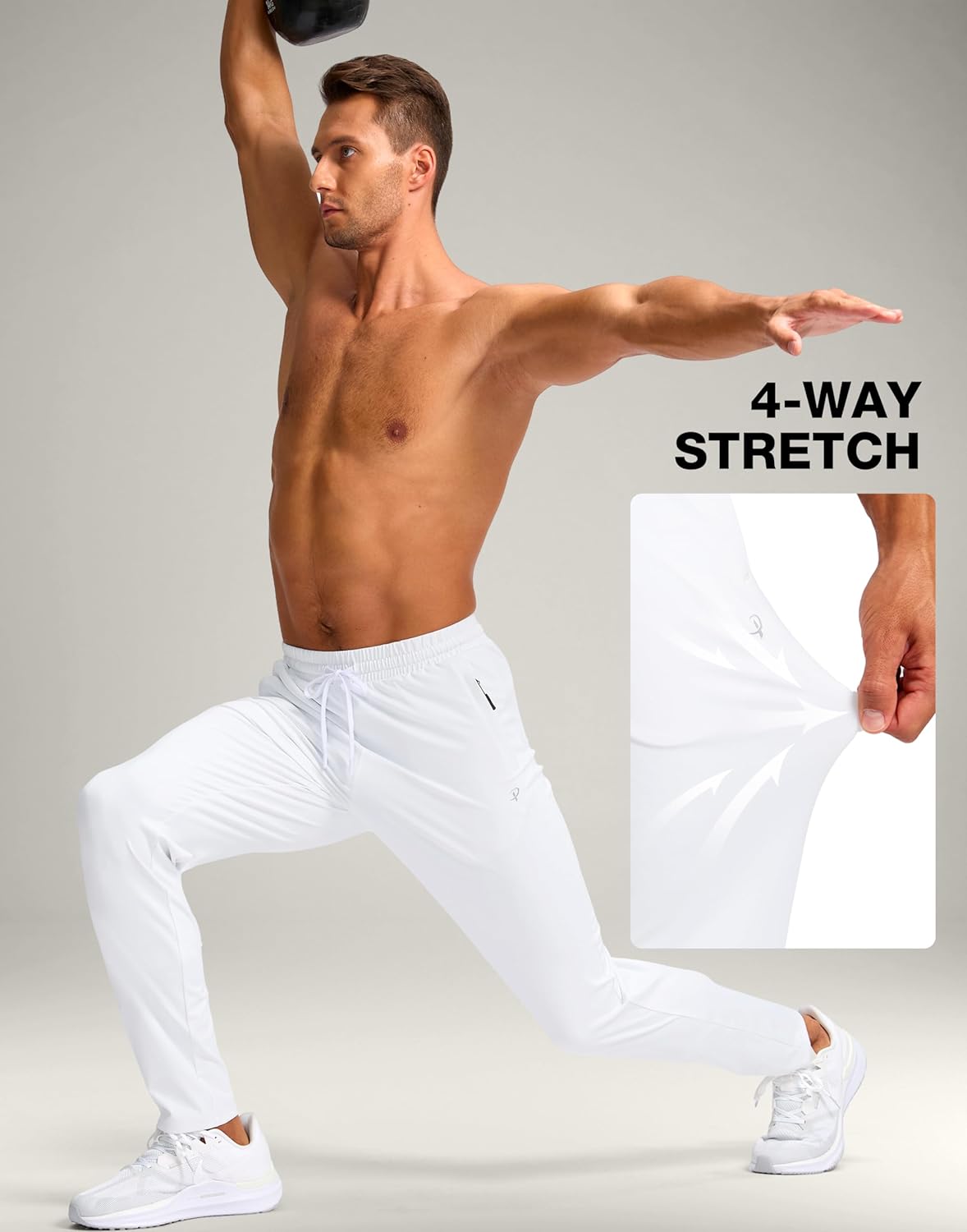 Pudolla 32"/34"/36"/38" Inseam Men's Tall Sweatpants with Zipper Pockets Lightweight Joggers for Athletic Workout Casual - Image 4