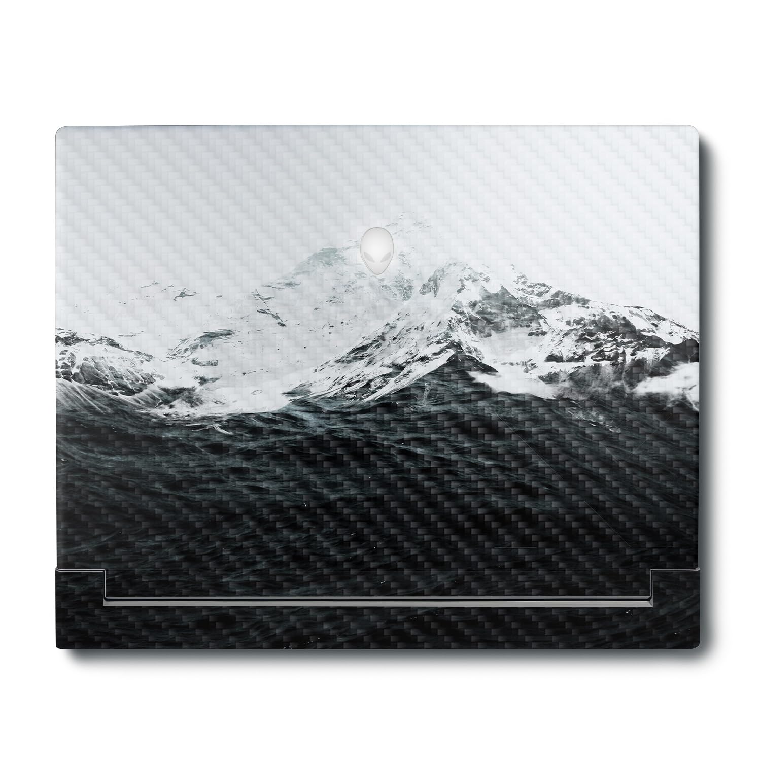 MightySkins Carbon Fiber Skin Compatible With Alienware X16 R1 (2023) Full Wrap Kit - Mountain Waves | Protective Durable Textured Carbon Fiber Finish | Easy To Apply &amp; Change Styles | Made in the USA