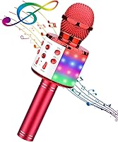 Vista 9 de BlueFire - Micrófono inalámbrico 4 en 1 para karaoke con luces LED, micrófono portátil para niños, grandes regalos y juguetes para niñas, niños