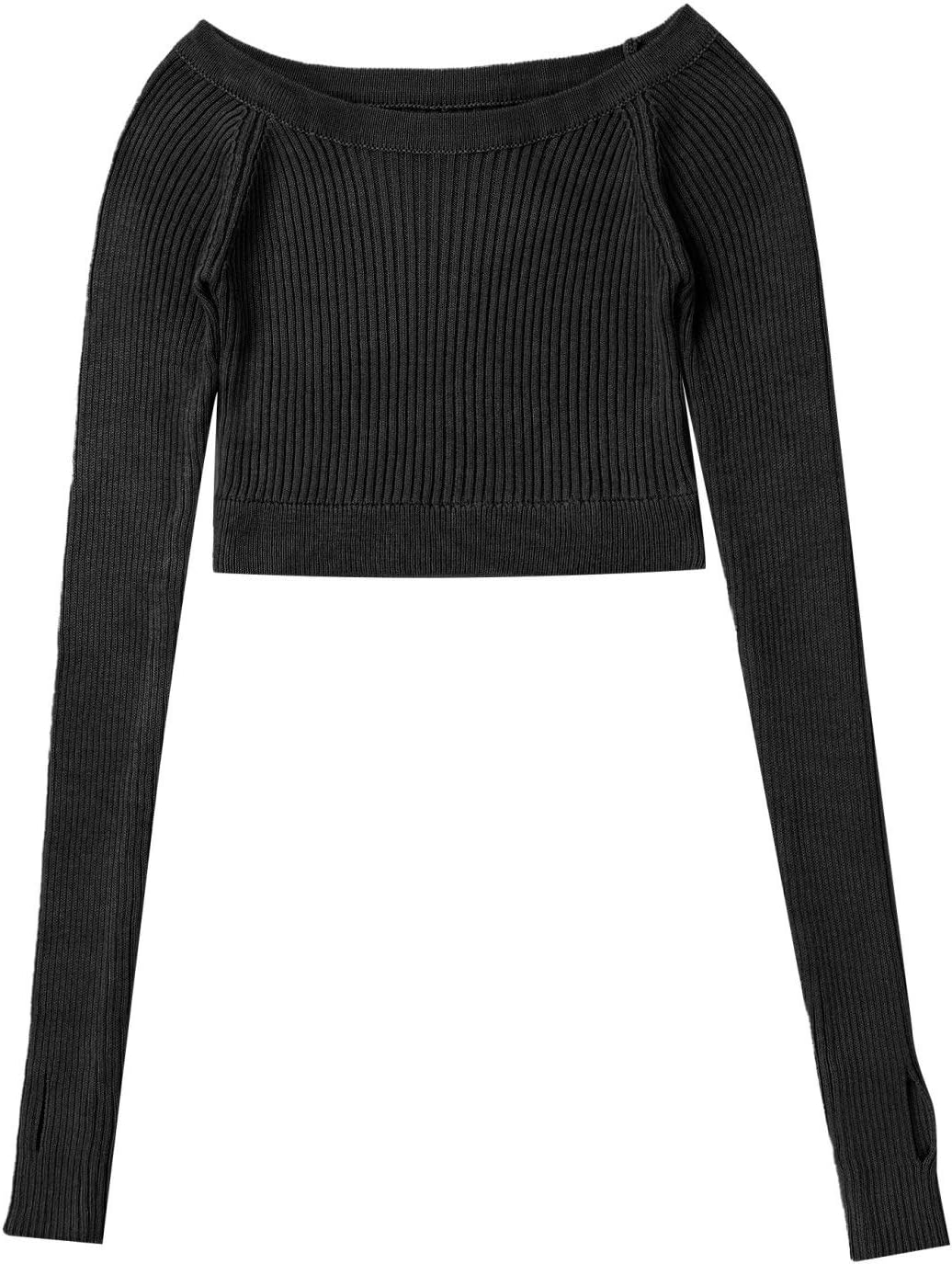 JanJean Little Big Girls Long Sleeve Ballet Dance Crossover Knitted Wrap Top Cropped Jumper Yoga Sports Knitwear Sweater