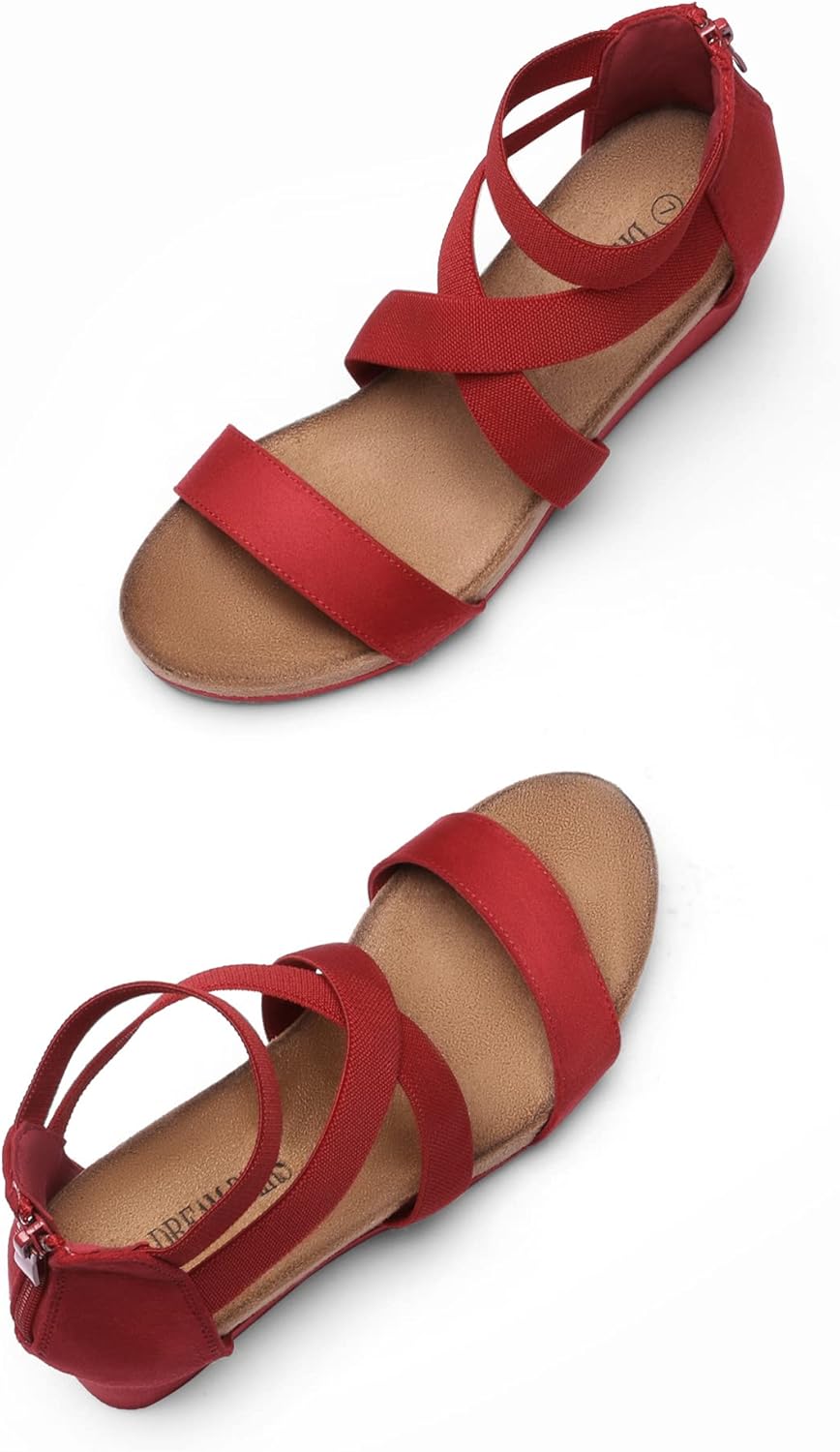 DREAM PAIRS Womens Elastic Ankle Strap Open Toe Platform Wedge Sandals Comfortable Summer Shoes - Image 4