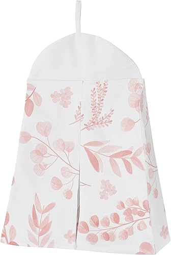 Miniatura 5 de Sweet Jojo Designs Juego de ropa de cama para cuna de bebé diseño de hojas florales rosa y blanco bohemio bohemio acuarela flores botánicas bosque