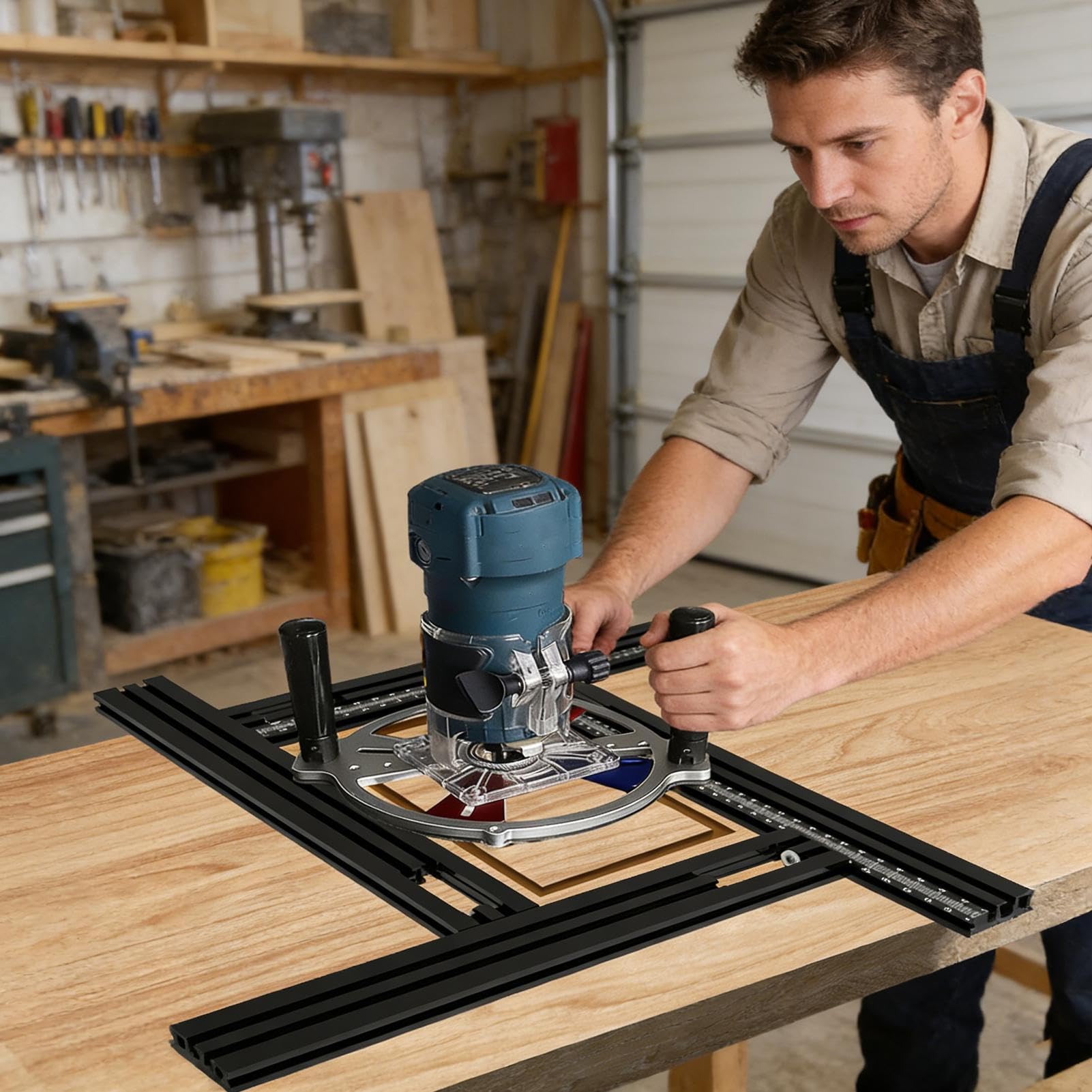 guida carpenteria – Supporto per binario ausiliario per schienale, lavorazione del legno, officina, industria edile, incisione, fresatura scanalatura, officina, industria edile, incisione
