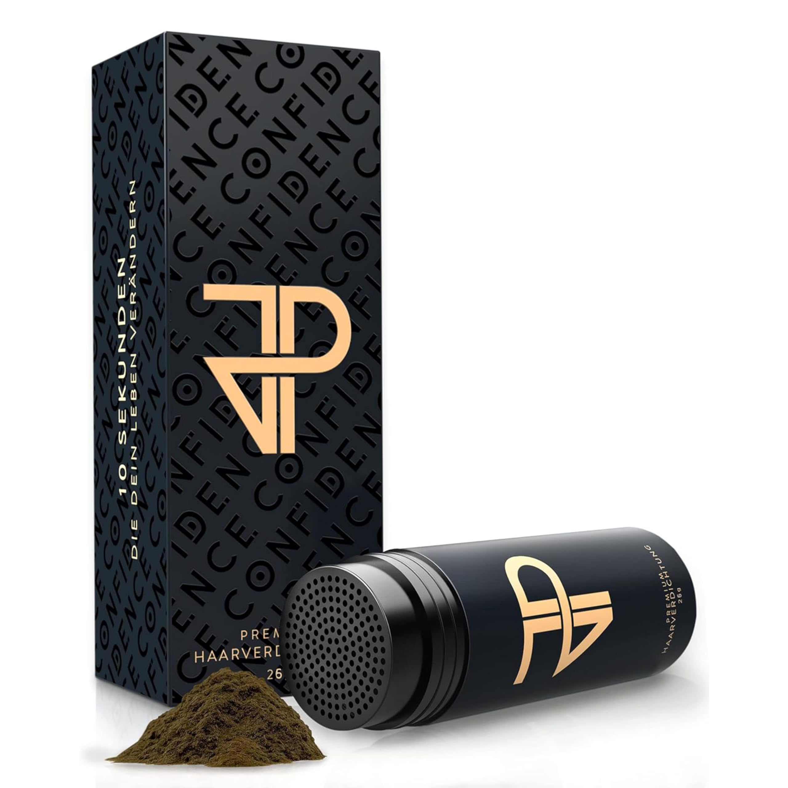 JP Confidence - Premium Streuhaar zur Haarverdichtung - Friseurqualität - 100% natürlich - Authentischer Look - für Männer & Frauen - Braun