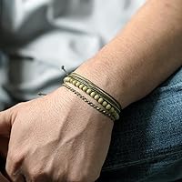 Vista 333 de Handmade Natural Stone Beaded Healing Bracelet Gift for Men Adjustable Rope String Bracelet