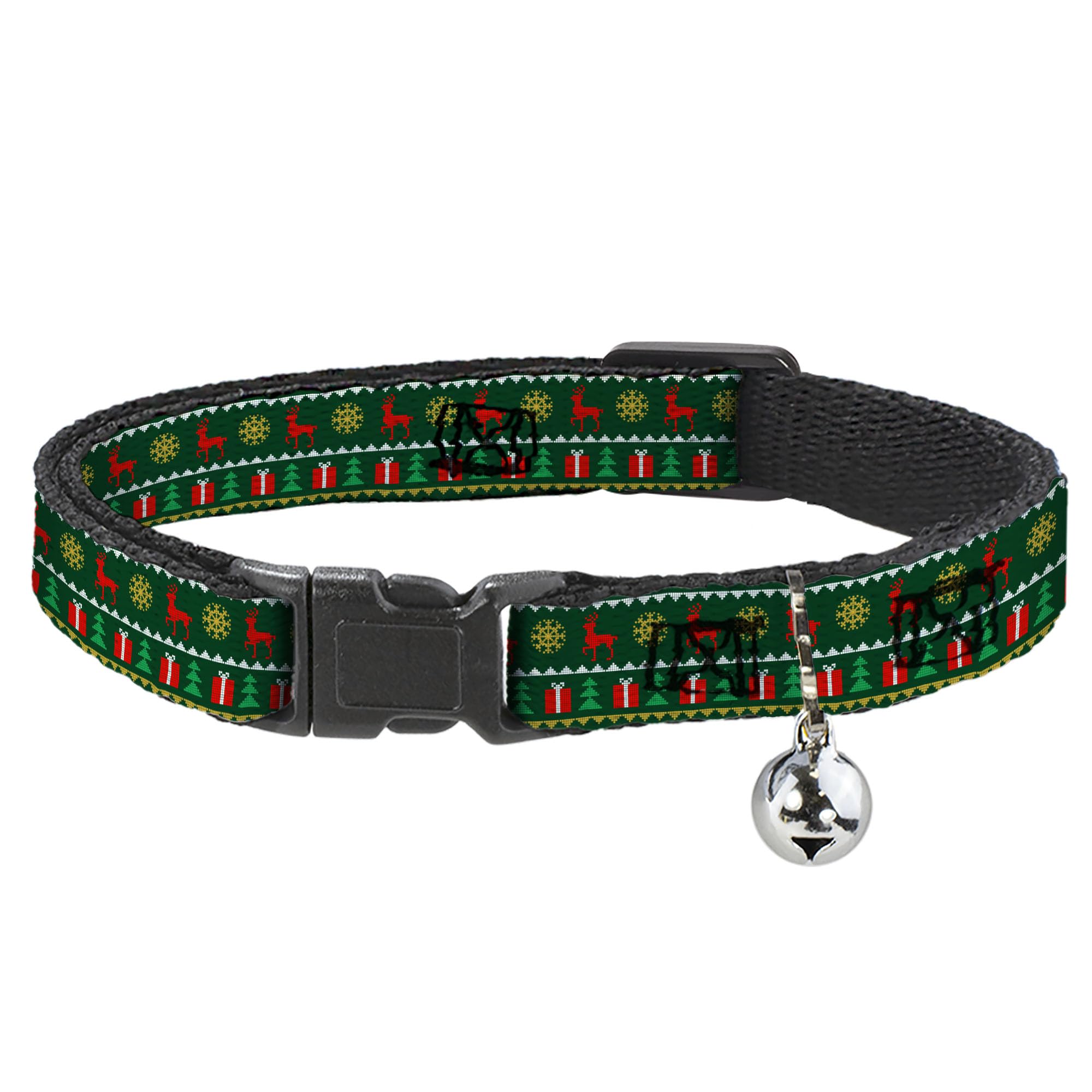 Collar de Gato Breakaway Buckle-Down M con diseño de Suéter de Navidad ajustable