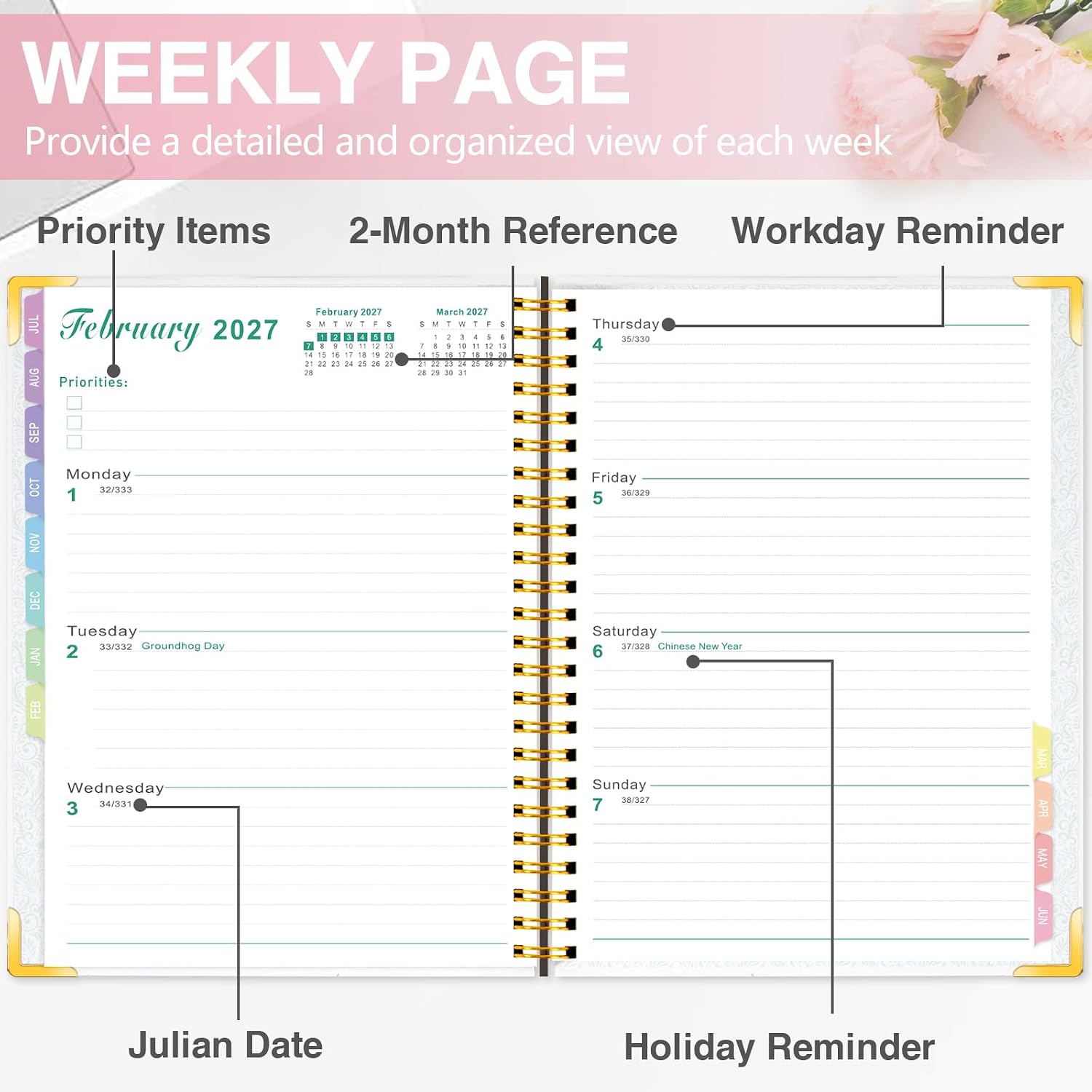 GuassLee Planner 2026-2027, Weekly and Monthly Academic Planner, 8.4"x 6.1" image 4
