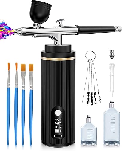 Miniatura 9 de Airbrush-Kit - Compresor de aerógrafo inalámbrico recargable - Pistola de aerógrafo de mano automática, juego de aerógrafo, cepillo de aire