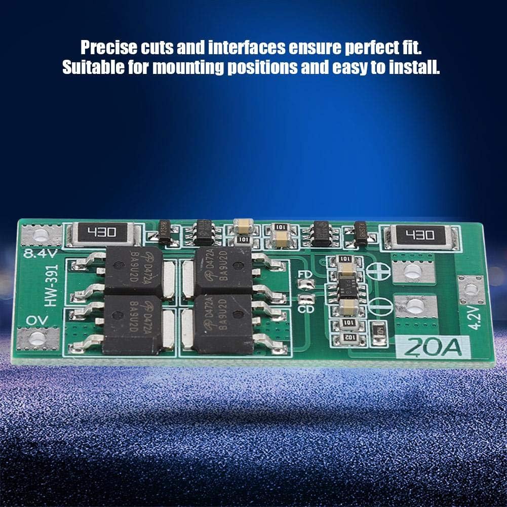 Close-up of the HW-391 board showing the 0V, 4.2V, and 8.4V connection pads, along with the output terminals.