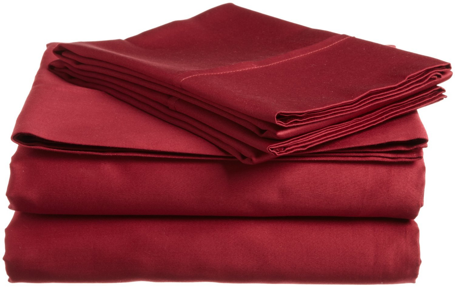 SRP Linen1-Piece Bed Fitted Sheet with 12'' Deep Pocket, 100% Egyptian Cotton Queen Size Burgundy Solid-600 Thread Counts Made