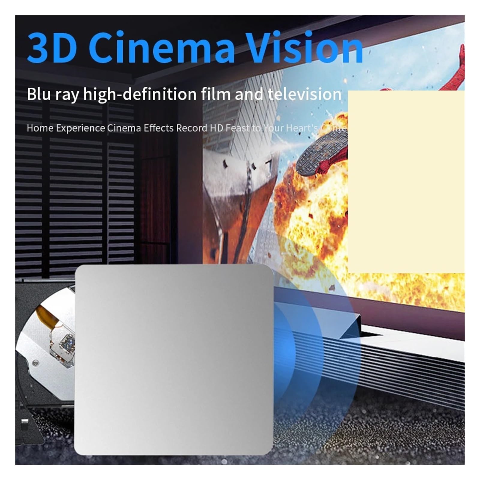 Lettore di unità Ottica Dvd CD Esterno BluRay ECD308 Lettore di Masterizzatore Blu-Ray 3D USB3.0 CD Dvd Bluray Ottico for Computer Compatto E Facile da Usare