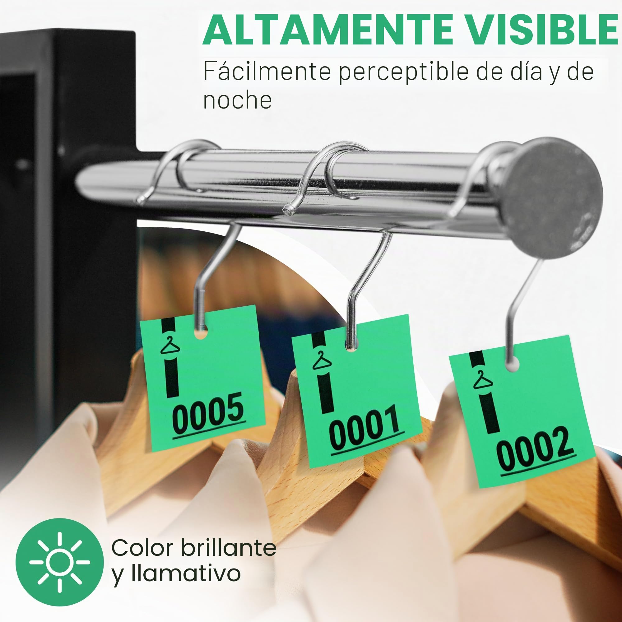Paperlin 1000 Tickets de guardarropa Verdes – numerados del 1 al 1000 – 3 Partes Perforadas – Alta Resistencia (160g), Fabricado en Italia – Ideal para Eventos, rifas, guardarropa – 5x14 cm