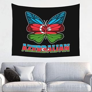 QFZ Butterfly Azerbaijan Azerbaijani Flag Durable Versatile 29x37in Tapestry Charm
