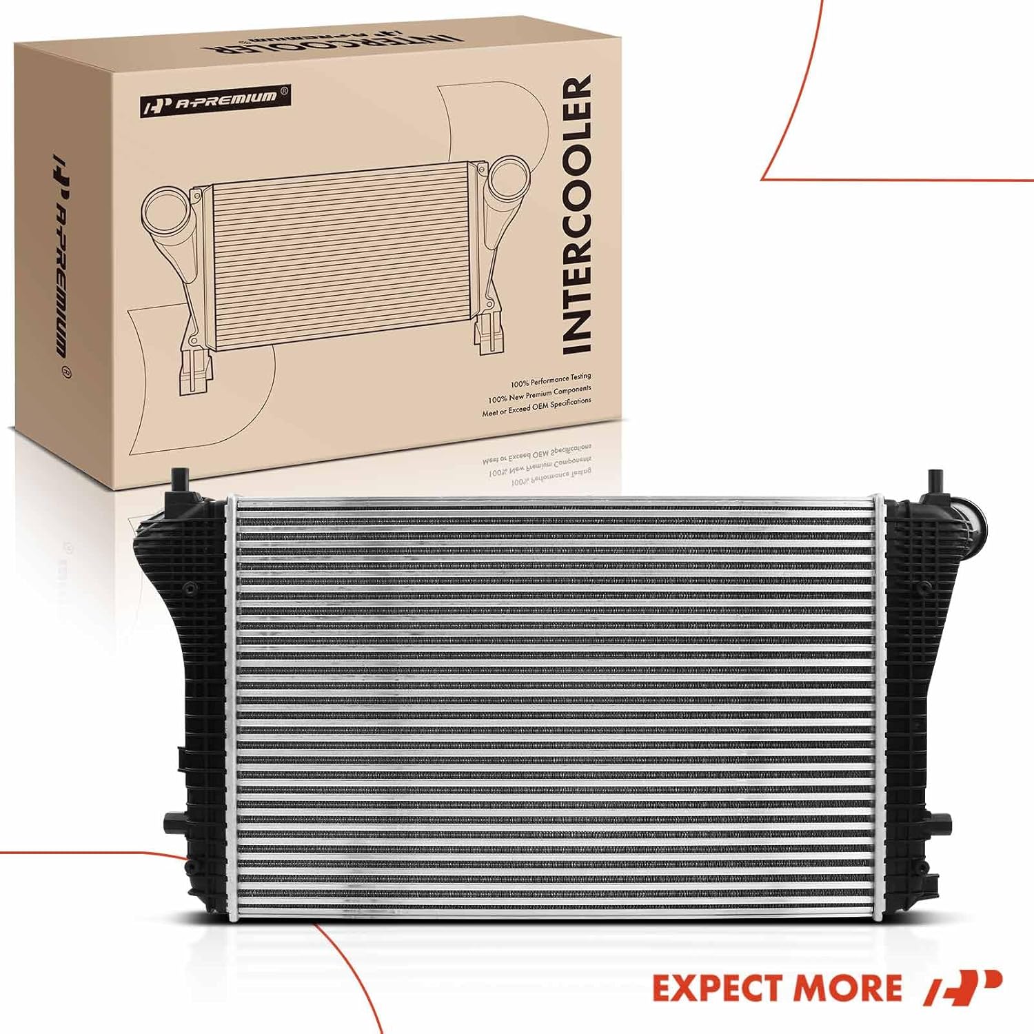 A-Premium Turbo Intercooler Compatible with Audi A3 2010-2013 & Volkswagen Jetta 2009-2014, Golf 2010-2014, Beetle 2013-2015, L4 2.0L Turbocharged Diesel
