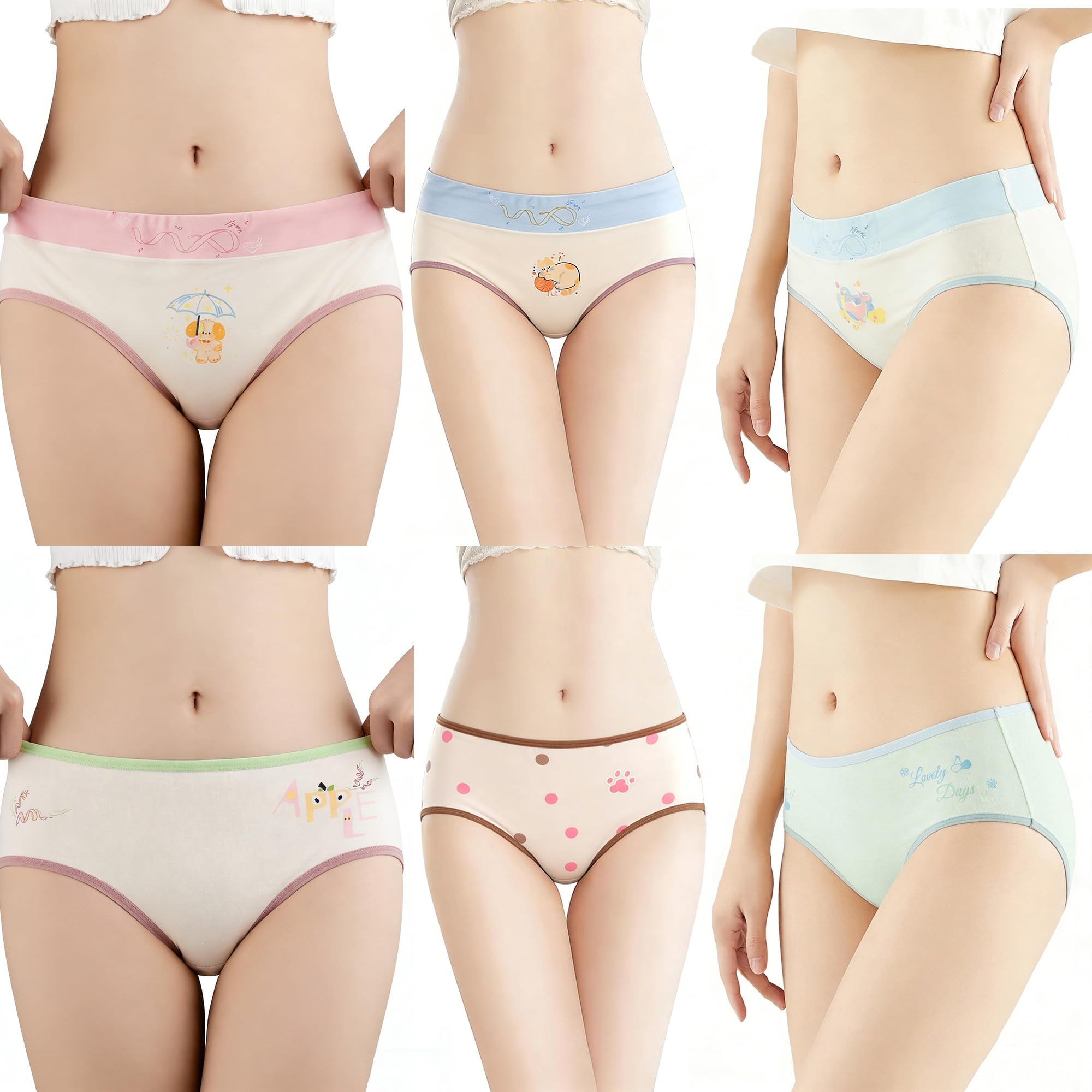 Random 8pcs Big Girl Teen Girls Panties for Women Ladies Size 8-10-12-14-16 Soft Breathable Stretchy brifes underwear