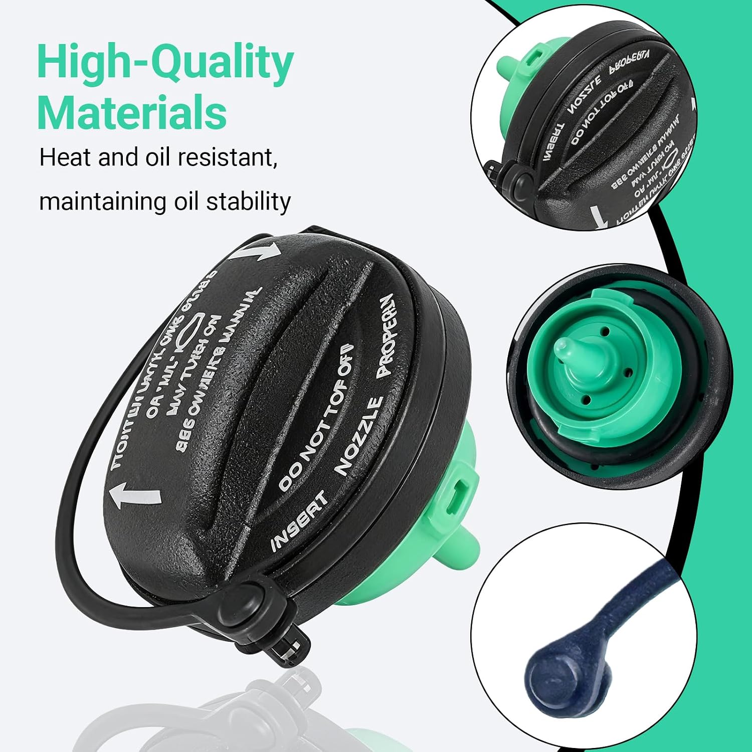Car Fuel Tank Cap, Fuel Filler Cap Replacement Parts 5C0201550T 5Q0201550L, 2.44" Tight Fitting Sealing Leak-Proof Protector, Compatible with Volkswagen Audi