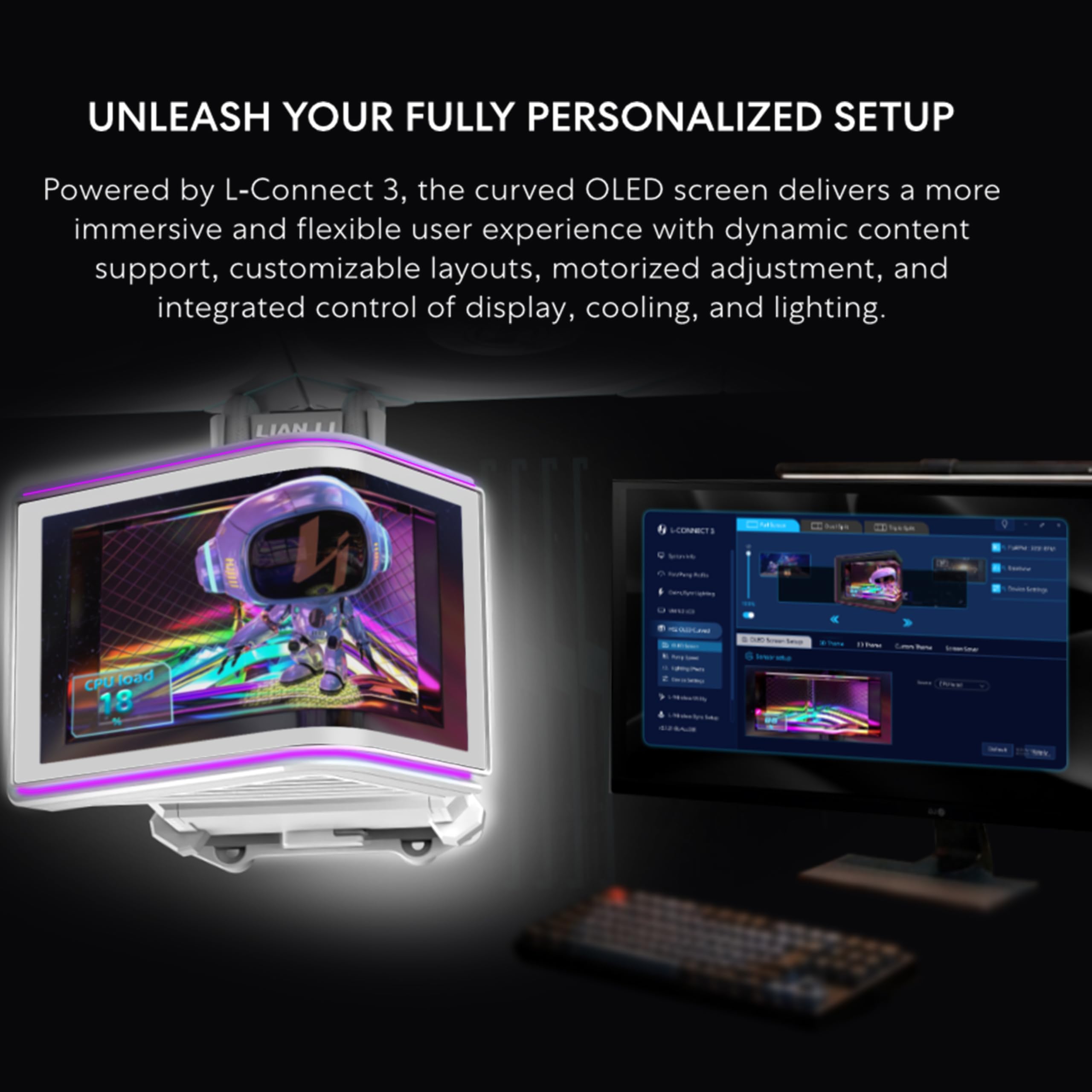 Lian Li HydroShift II OLED: 360° AIO Cooler with Curved Display -3