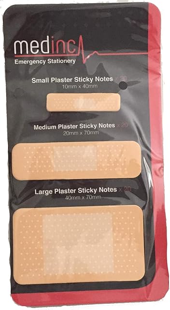 Medinc Sticky Plaster Memo Notepad Sticky Bandage Self Stick Notes Novelty Stationary for Student Nurse or Medical Student Sticky Note Notepads
