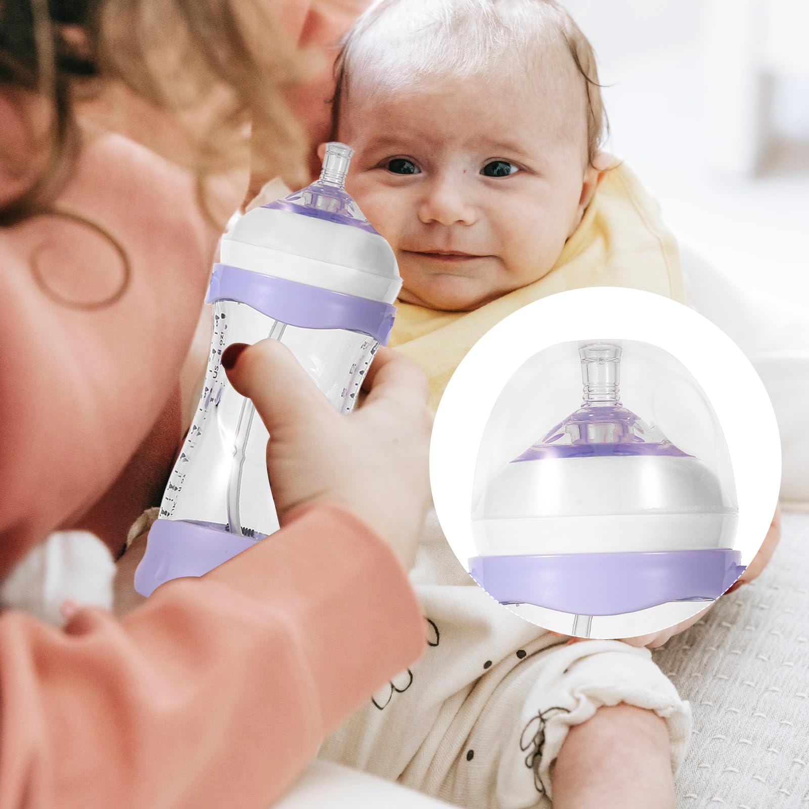 8 Piezas Anillos y Tapas para Biberones, que Incluyen 4 Tapas para Biberones y 4 Anillos de Rosca para Biberones Sin BPA Reemplazo de Tapas para Biberones Mam Compatible con Philips Avent