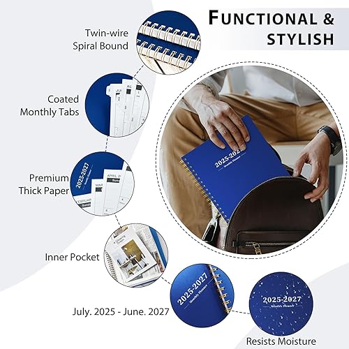 Miniatura 4 de Ymumuda Agenda mensual 2024-2026, planificador mensual de 2 años, julio de 2024 a junio de 2026, 8.5 x 11 pulgadas, planificador grande con
