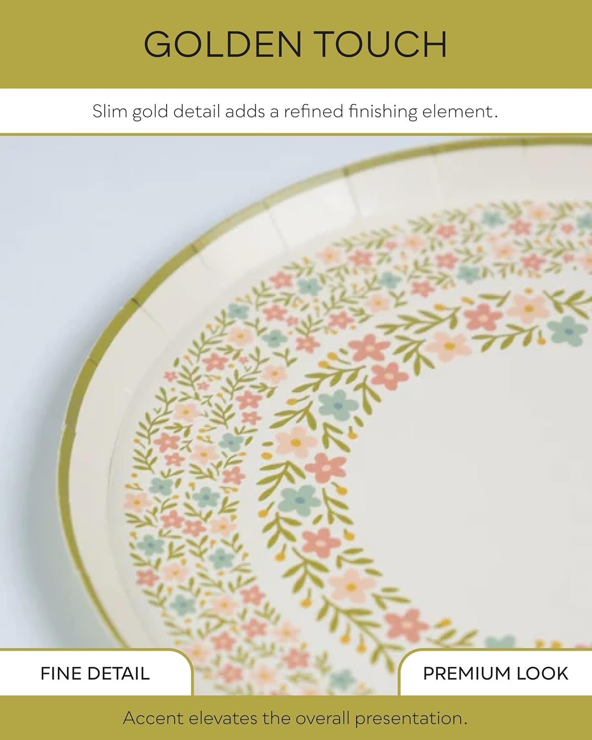 Gatherings by CP Floral Meadow Dinner Plates, 8 Pack, 10.5 Inch
