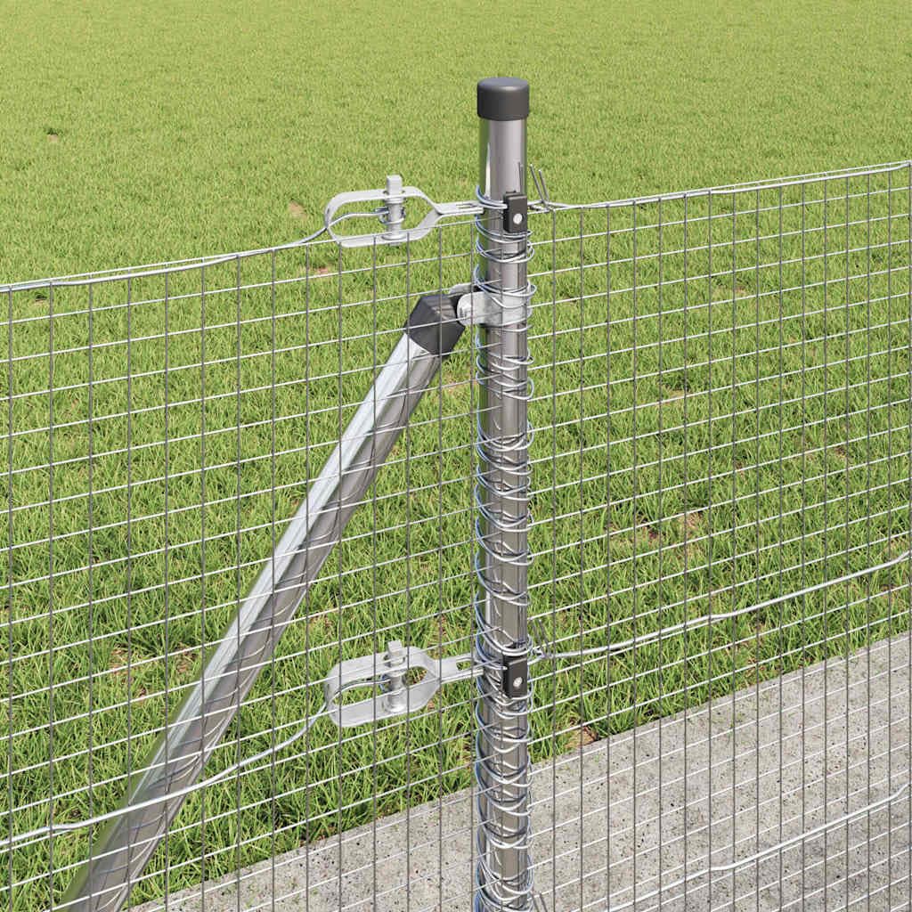 Pannello di recinzione saldato con fondazione in cemento, 50 x 0,6 m, in acciaio verniciato a polvere, per giardino, terrazza, protezione dalle intemperie e recinzione sicura