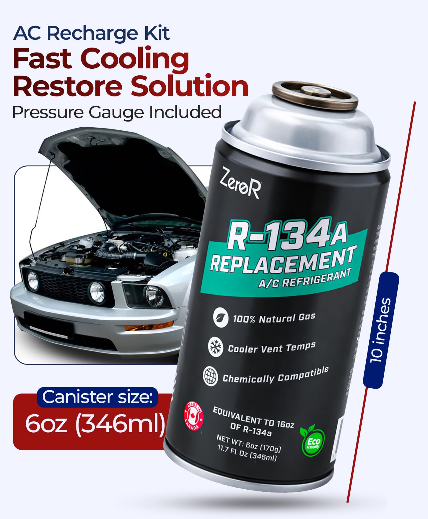 補充 Replenish Amazon.com: ZeroR AC Recharge Kit R134a Replacement – Eco-Friendly