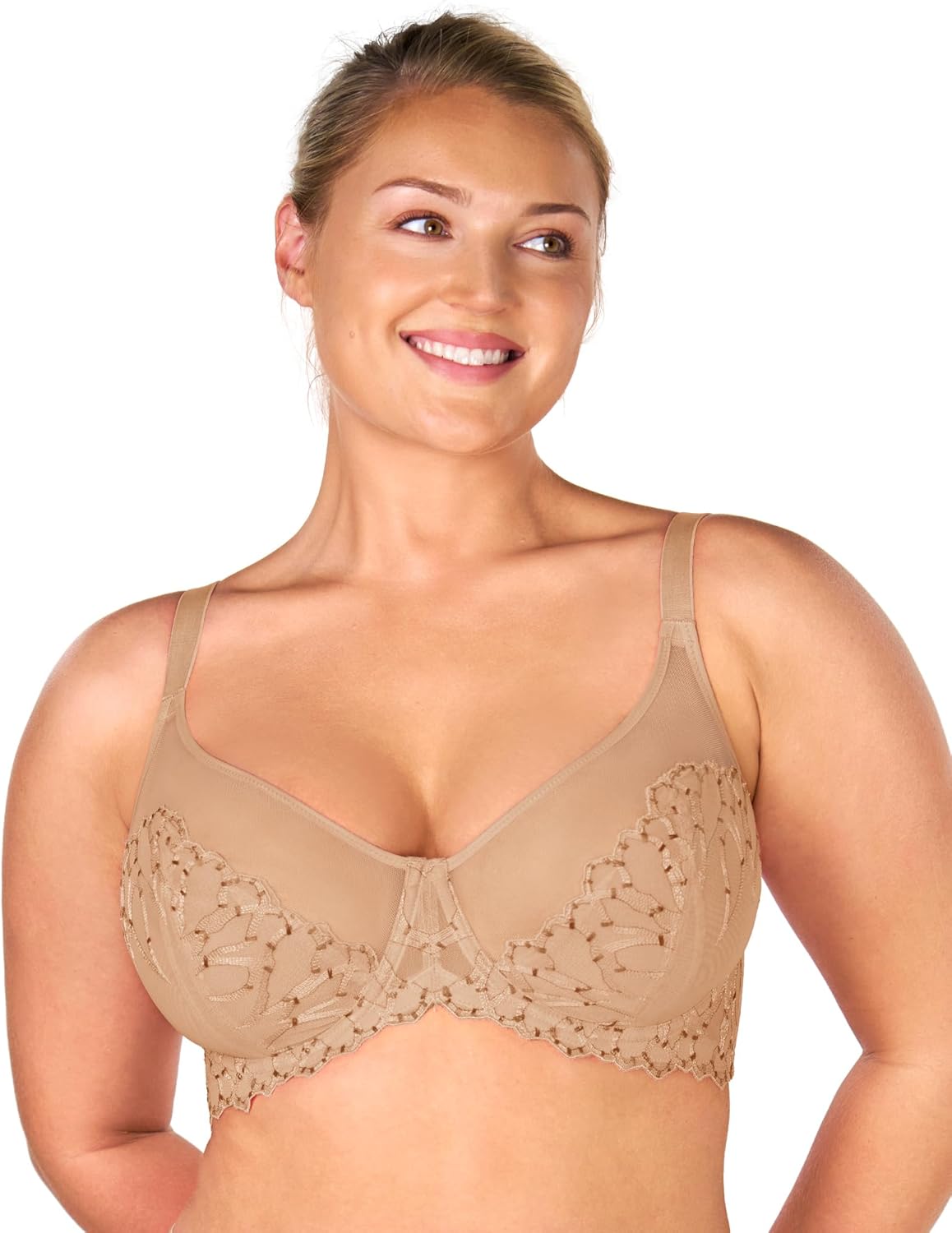 HSIA Minimizer Bras for Women, Full Coverage Embroidered Bras Plus Size Bra for Heavy Breasts Unlined Bra with Underwire - Image 2
