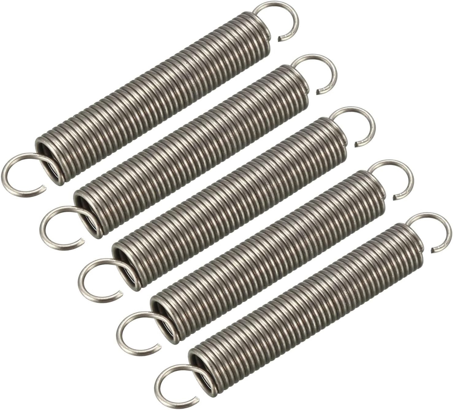 METALLIXITY Extension Spring (0.4x4x15mm/0.016"x0.16"x0.59") 5Pcs, Stainless Steel Tension Spring Wire - for Home Repair Construction Machinery