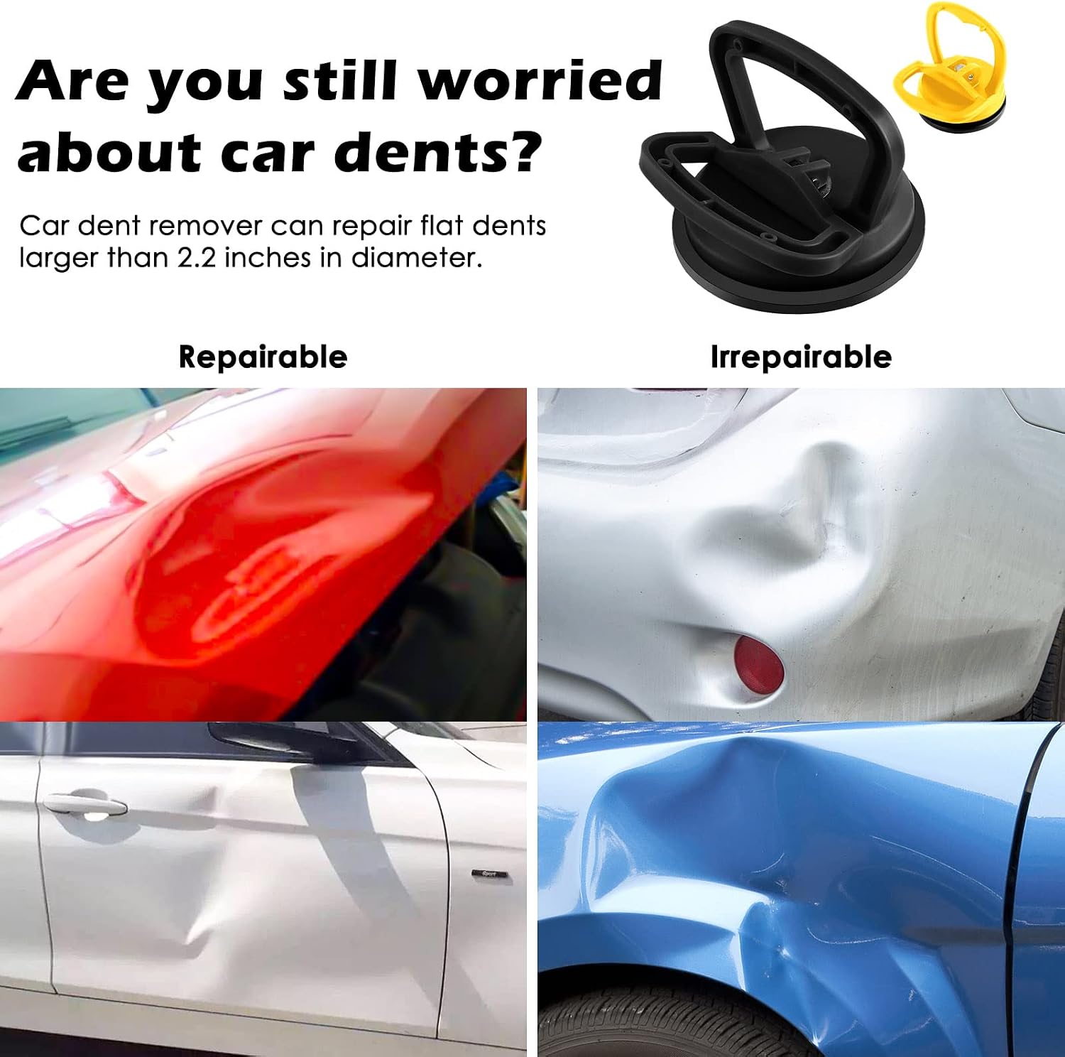 Car Dent Puller, 3 Pack Powerful Car Dent Remover Tool, Suction Cup Dent Puller, Dent Removal Kit, Dent Repair for Car, Glass, Screen, Tiles Heavy Objects Moving