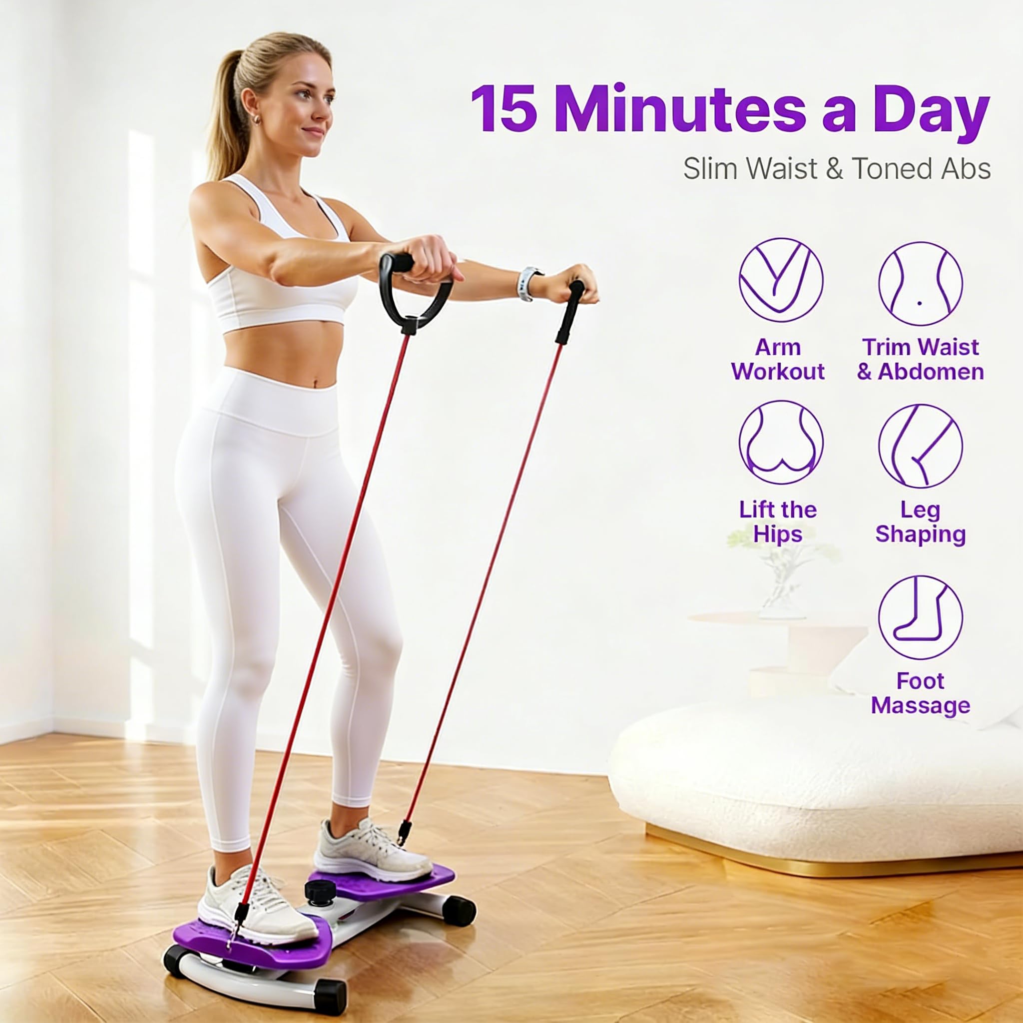 Planche d'exercice Twist Board, Torsion Disque de Taille avec 2 Bande de Résistance, Twist Waist Disc Board, Appareil de Torsion de la Taille pour Entraînement des Abdominaux Perte de Poids