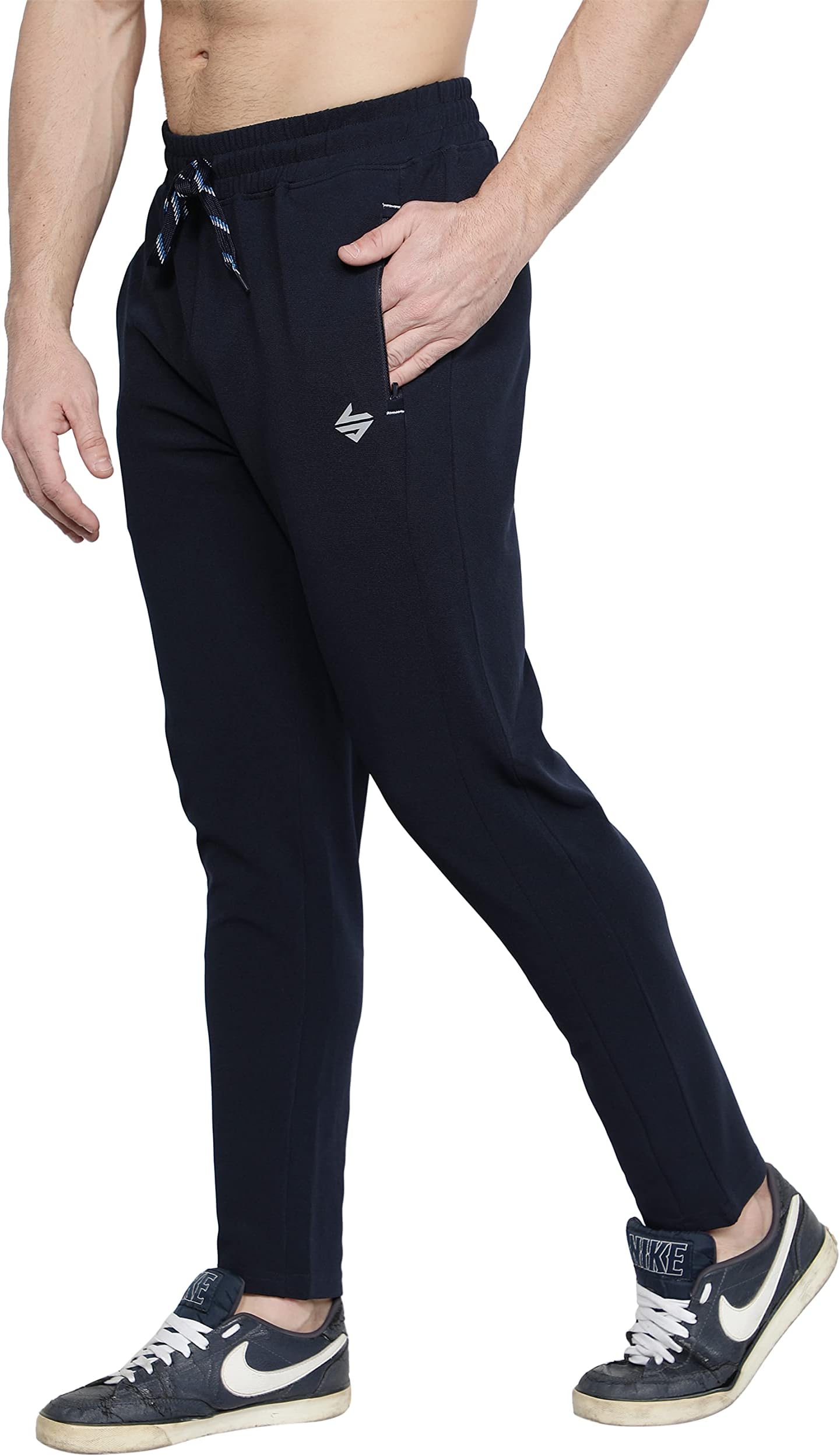 John AllyGymwear Sports Trackpant for Men with Zipper Pockets & Dryfit Fabric.